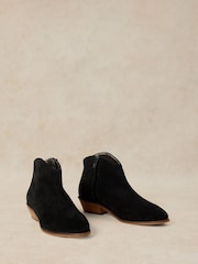 White Stuff Black Wide Fit Suede Ankle Boots - Image 2 of 4