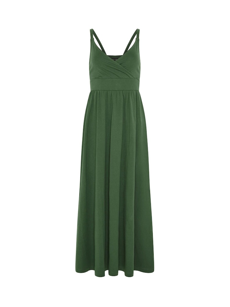 PixieGirl Petite Green Wrap Empire Maxi Dress - Image 5 of 5