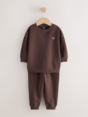 Schokoladenbraun - Jersey-Set mit Sweatshirt und Jogginghose (3 M.–7 J.) - Bild 1 von 4