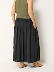 Yours Curve Black Chambray Skirt - Image 4 of 6