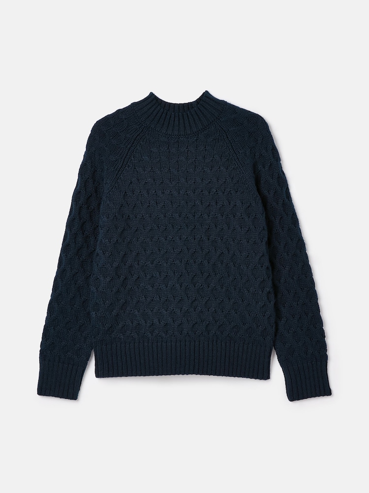 Joules Anita Navy Blue Honeycomb Stitch Jumper - Image 7 of 7