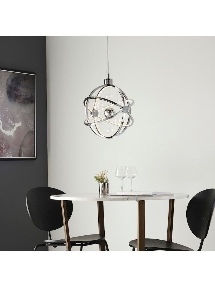 Gallery Home Chrome Moory Chrome Ceiling Light Pendant - Image 2 of 9