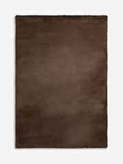 Chocolate Brown Plush Faux Fur Rug - Image 6 of 6