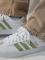 adidas White/Green VL Court 3.0 Trainers - Image 3 of 8