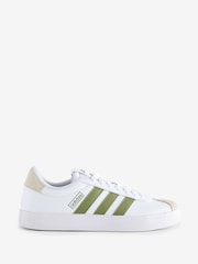 adidas White/Green VL Court 3.0 Trainers - Image 4 of 8
