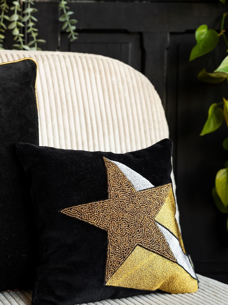 Rockett St George Black Shooting Star Cushion - Image 1 of 6 Rockett St George Black Shooting Star Cushion - Image 1 of 6