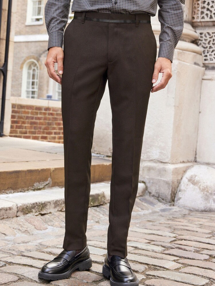 Bronze Slim Tuxedo Trousers - Image 1 of 9