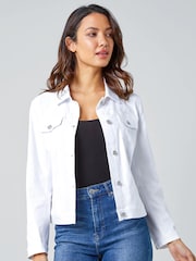 Roman White Stretch Denim Jacket - Image 1 of 5