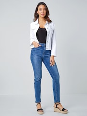 Roman White Stretch Denim Jacket - Image 2 of 5
