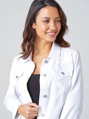 Roman White Stretch Denim Jacket - Image 4 of 5