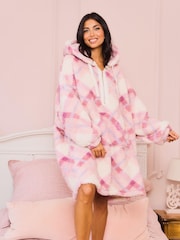 Jim Jam The Label Pink Multi Übergroßer Kapuzensweatshirt / Kapuzenjacke - Bild 9 von 10