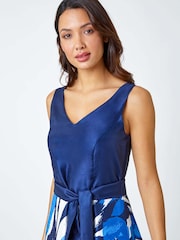 Roman Blue Butterfly Print Fit & Flare Dress - Image 3 of 4