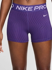 Nike Purple Dri-FIT Pro Mid Rise 3 Printed Shorts - Image 2 of 6
