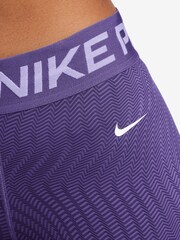 Nike Purple Dri-FIT Pro Mid Rise 3 Printed Shorts - Image 4 of 6