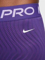 Nike Purple Dri-FIT Pro Mid Rise 3 Printed Shorts - Image 5 of 6