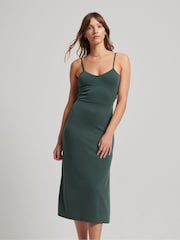 Superdry Green Jersey Open Back Dress - Image 1 of 8