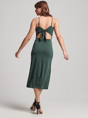 Superdry Green Jersey Open Back Dress - Image 2 of 8
