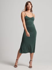 Superdry Green Jersey Open Back Dress - Image 3 of 8
