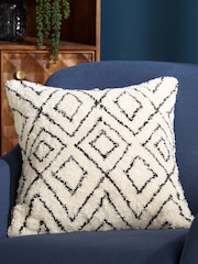 Natural Minimal Geometric Berber 50 x 50cm Cushion - Image 1 of 1