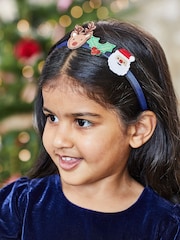 JoJo Maman Bébé Navy Christmas Headband - Image 1 of 3
