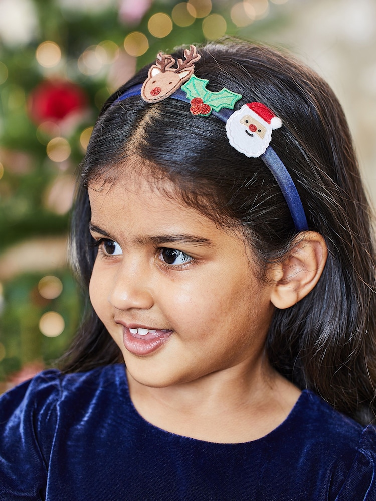 JoJo Maman Bébé Navy Christmas Headband - Image 1 of 3