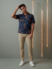 Navy Blue Rudolph Christmas Print Shirt - Image 2 of 7