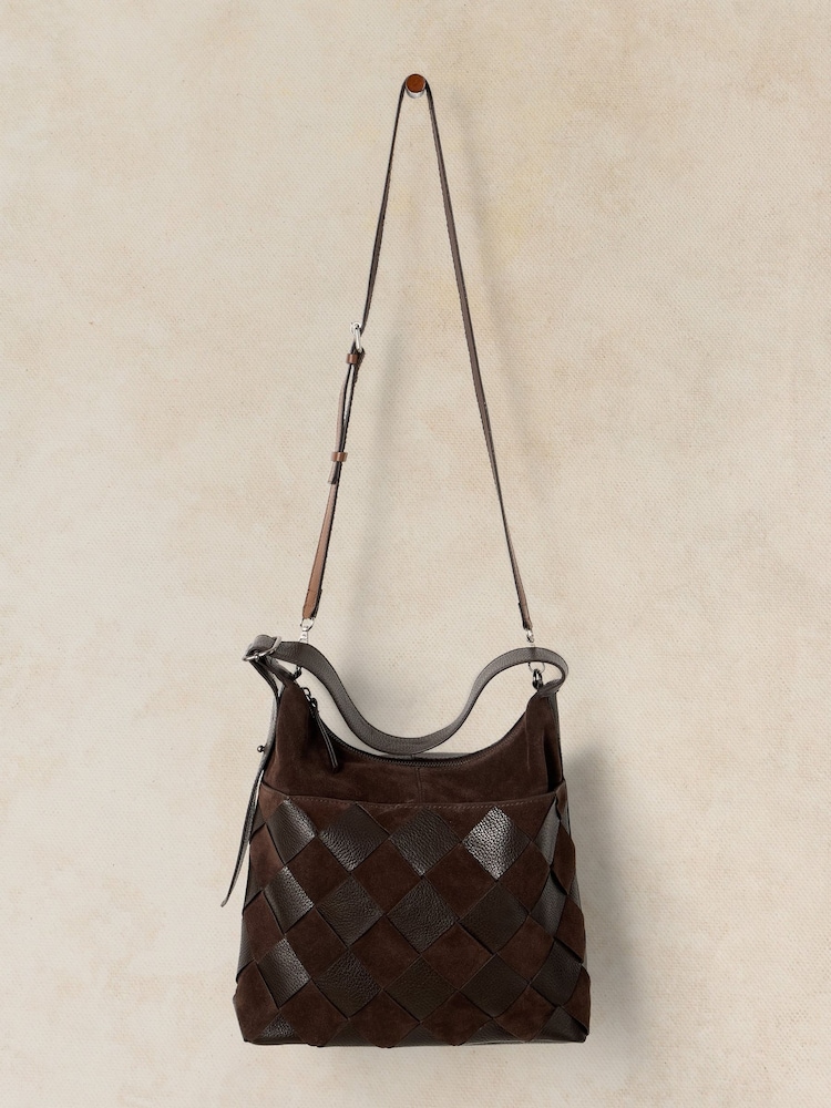 White Stuff Brown Sophia Weave Cross-Body Bag - Image 1 of 4