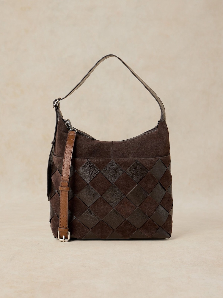 White Stuff Brown Sophia Weave Cross-Body Bag - Image 2 of 4
