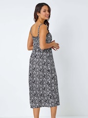 Roman Black Roman Sleeveless Boho Print Midi Sun Dress - Image 3 of 5