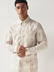 Fred Perry Tonal Tartan Check Long Sleeve Shirt - Image 1 of 6