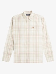 Fred Perry Tonal Tartan Check Long Sleeve Shirt - Image 5 of 6