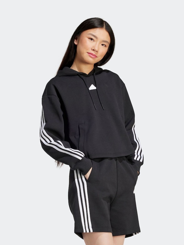 adidas Black Sportswear Future Icons 3-Stripes Hoodie - Image 1 of 4