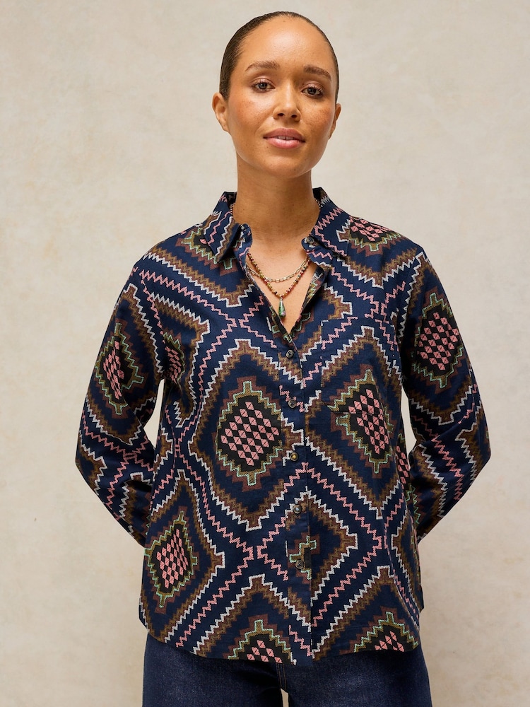 Bleu marine brodé - White Stuff Libby Shirt - Image 1 de 6 Bleu marine brodé - White Stuff Libby Shirt - Image 1 de 6