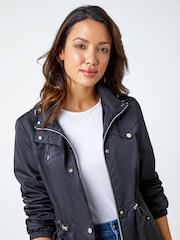 Roman Black Shower Resistant Longline Jacket - Image 5 of 6