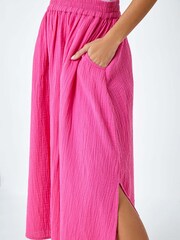Roman Pink Textured 100% Cotton Maxi Skirt - Image 5 of 5