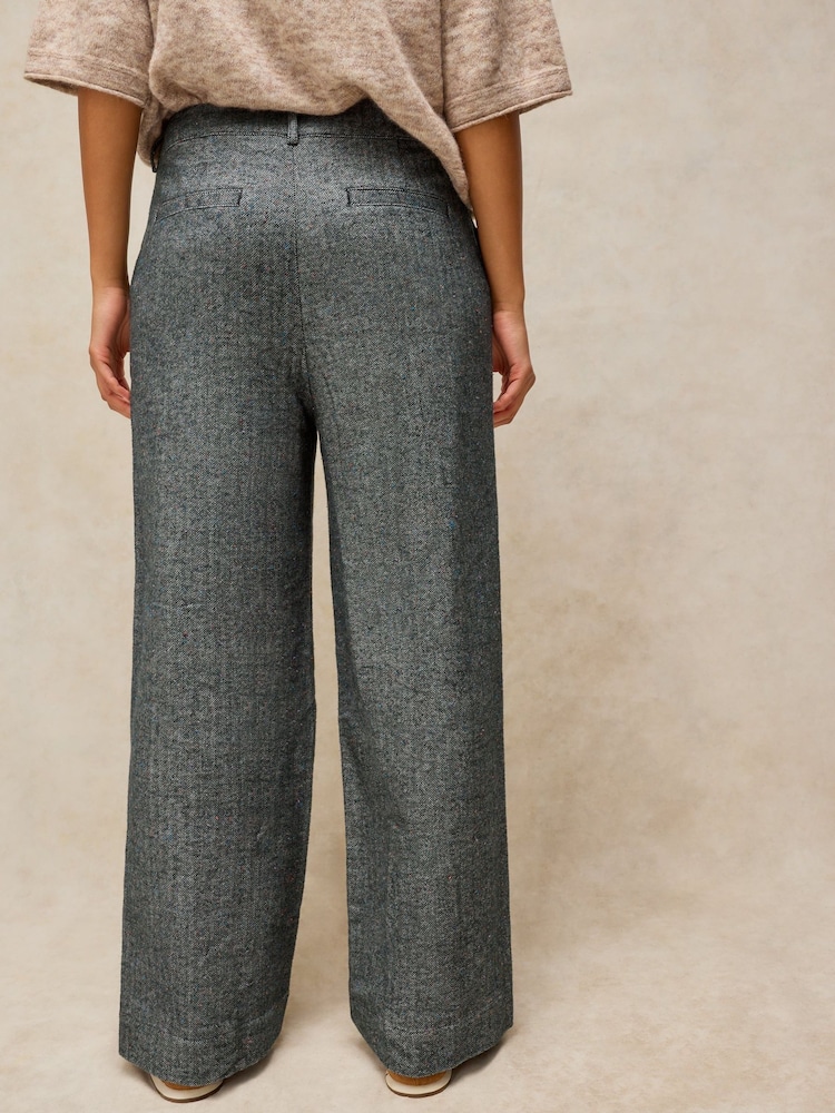 White Stuff Grey Belle Tweedy Wide Leg Trousers - Image 2 of 6 White Stuff Grey Belle Tweedy Wide Leg Trousers - Image 2 of 6