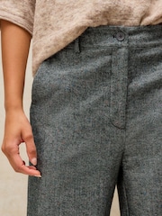 White Stuff Grey Belle Tweedy Wide Leg Trousers - Image 4 of 6
