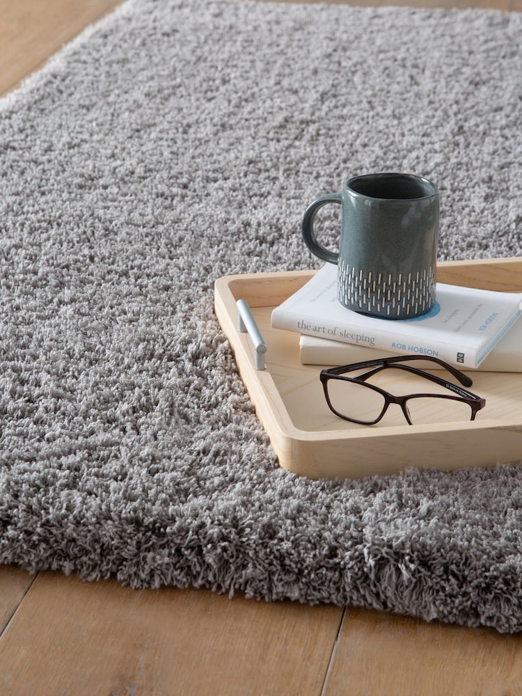 Silver Grey Comfy Twist Shaggy Rug - Image 1 of 9