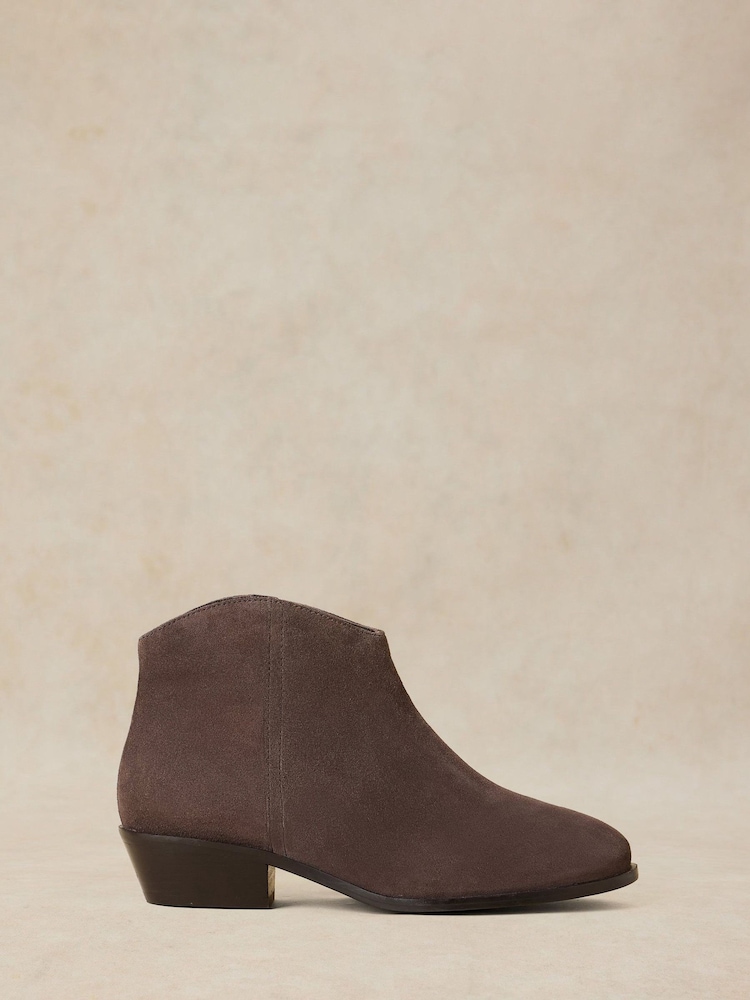 White Stuff Grey Wide Fit Suede Ankle Boots - Image 1 of 4