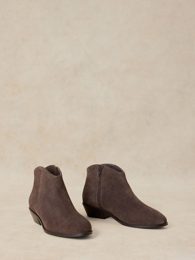 White Stuff Grey Wide Fit Suede Ankle Boots - Image 2 of 4