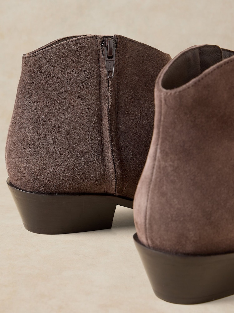 White Stuff Grey Wide Fit Suede Ankle Boots - Image 4 of 4