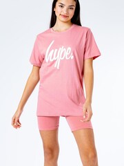 Hype. T-Shirt and Cycling Short Loungewear Set - Image 1 of 5