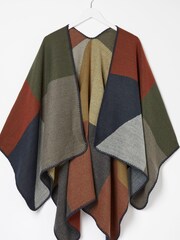 FatFace Natural Bold Check Cape - Image 1 of 1