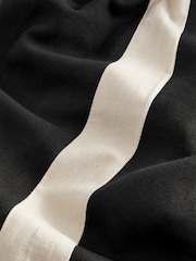 Black/Ecru Cream Linen Blend Side Stripe Track Trousers - Image 7 of 7