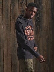 Superdry Grey 100% Cotton Copper Label Hoodie - Image 1 of 4