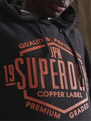 Superdry Grey 100% Cotton Copper Label Hoodie - Image 3 of 4