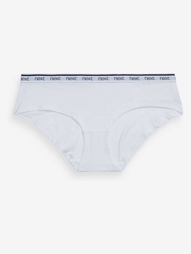 Pink/Blue Stripe Short Cotton Rich Logo Knickers 4 Pack - Image 10 of 10