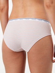 Pink/Blue Stripe Short Cotton Rich Logo Knickers 4 Pack - Image 5 of 10