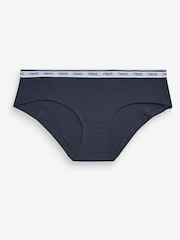 Pink/Blue Stripe Short Cotton Rich Logo Knickers 4 Pack - Image 7 of 10