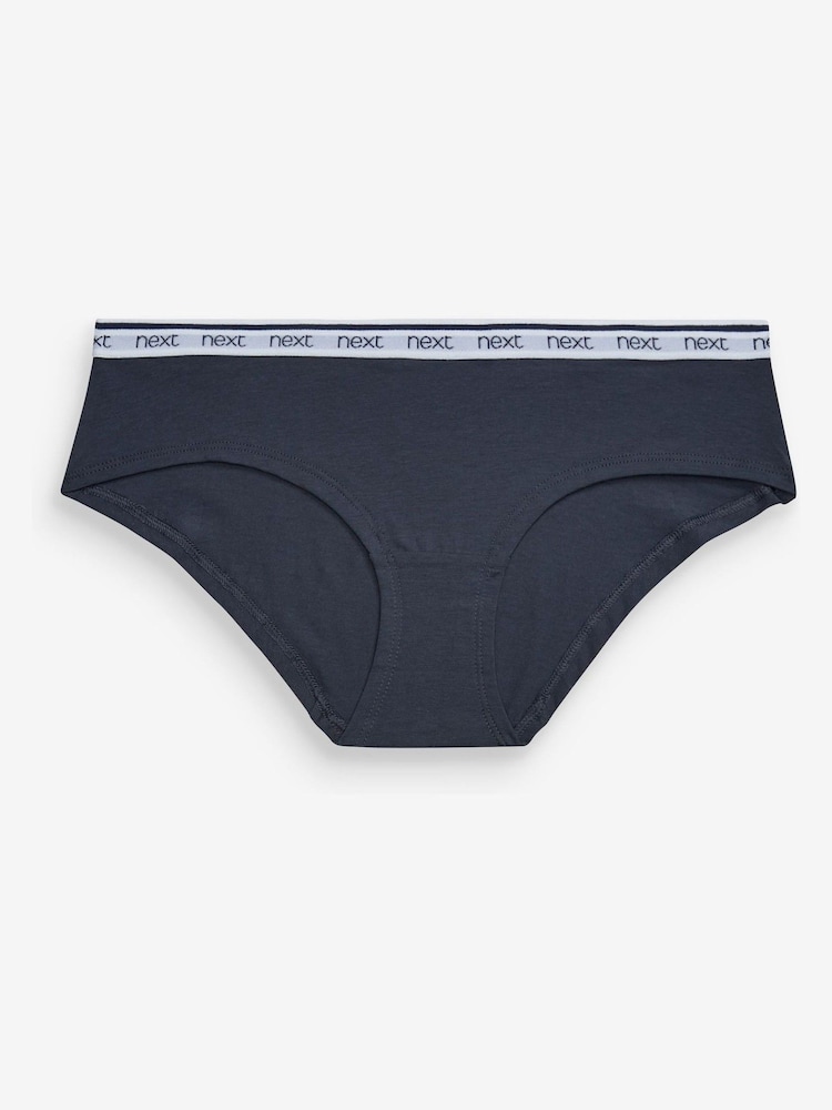 Pink/Blue Stripe Short Logo Knickers 4 Pack - Image 7 of 10